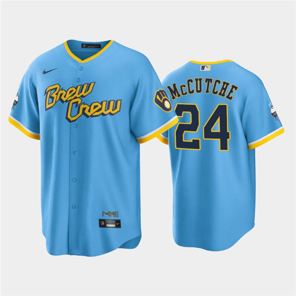 Andrew McCutchen Milwaukee Brewers blue City Connect jersey