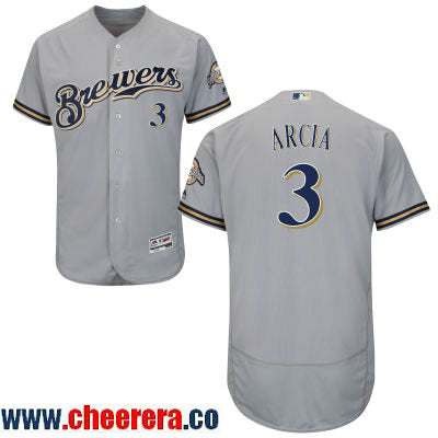 Orlando Arcia Milwaukee Brewers gray Road jersey