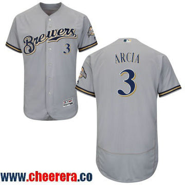 Orlando Arcia Milwaukee Brewers gray Road jersey