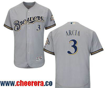 Orlando Arcia Milwaukee Brewers gray Road jersey