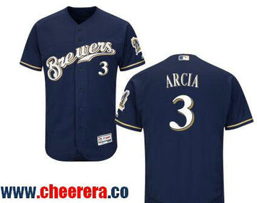 Orlando Arcia Milwaukee Brewers navy jersey