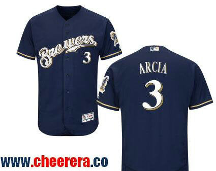 Orlando Arcia Milwaukee Brewers navy jersey