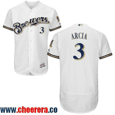 Orlando Arcia Milwaukee Brewers white Home jersey