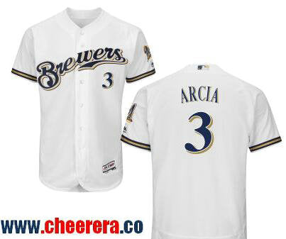 Orlando Arcia Milwaukee Brewers white Home jersey
