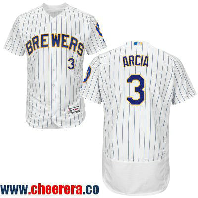 Orlando Arcia Milwaukee Brewers white jersey