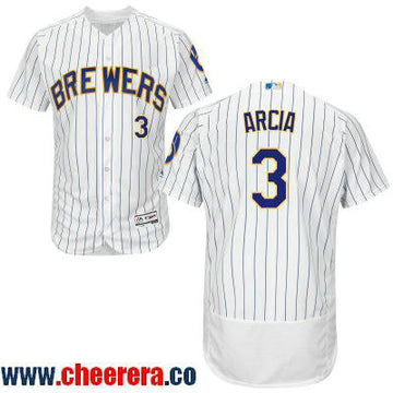 Orlando Arcia Milwaukee Brewers white jersey