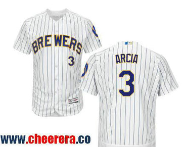 Orlando Arcia Milwaukee Brewers white jersey