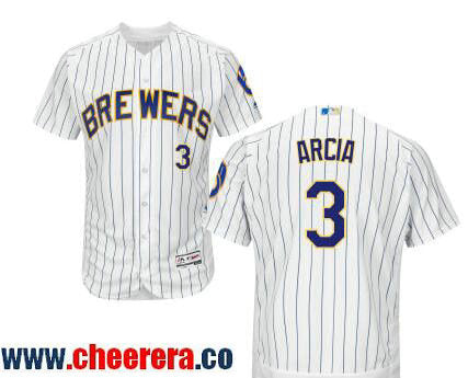 Orlando Arcia Milwaukee Brewers white jersey