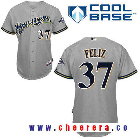 Neftali Feliz Milwaukee Brewers gray Road jersey