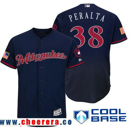 Wily Peralta Milwaukee Brewers navy Fashion jersey