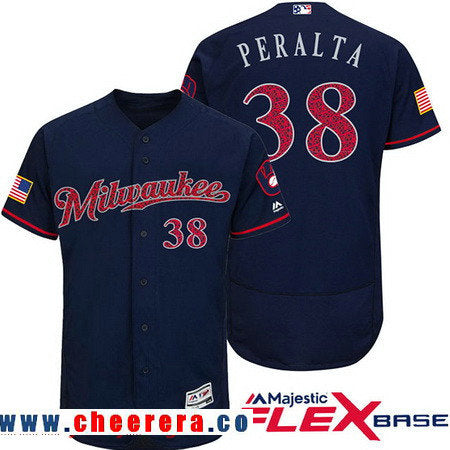 Wily Peralta Milwaukee Brewers navy Fashion jersey