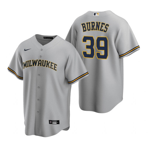 Corbin Burnes Milwaukee Brewers gray jersey