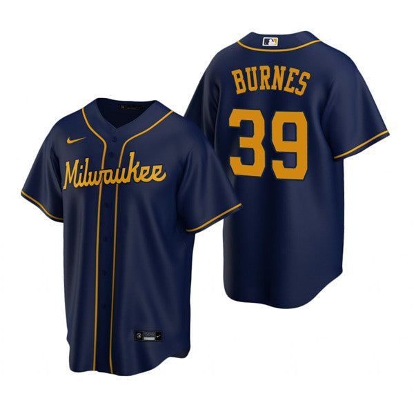 Corbin Burnes Milwaukee Brewers navy jersey