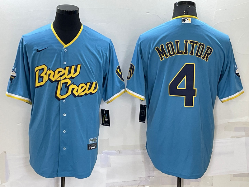 Paul Molitor Milwaukee Brewers blue City Connect jersey