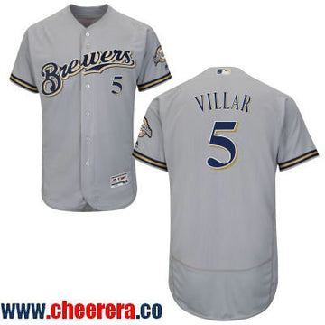 Jonathan Villar Milwaukee Brewers gray Road jersey