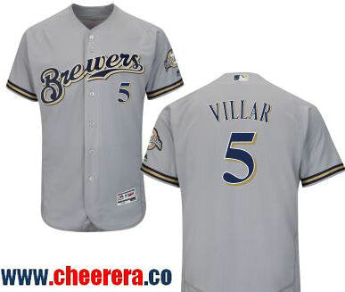 Jonathan Villar Milwaukee Brewers gray Road jersey
