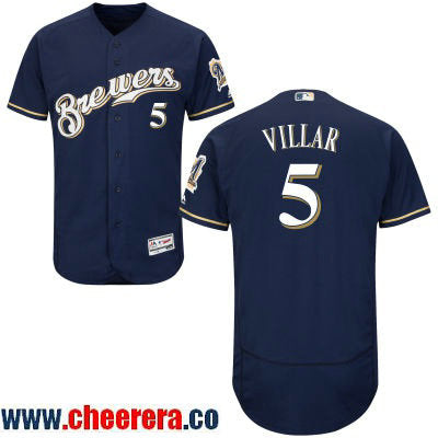 Jonathan Villar Milwaukee Brewers navy jersey