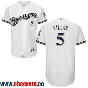 Jonathan Villar Milwaukee Brewers white Home jersey