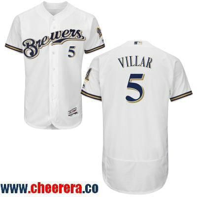 Jonathan Villar Milwaukee Brewers white Home jersey