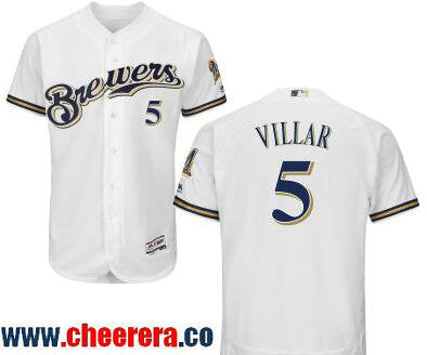 Jonathan Villar Milwaukee Brewers white Home jersey