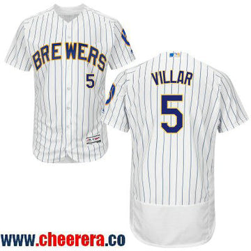 Jonathan Villar Milwaukee Brewers white jersey