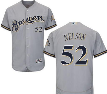 Nelson Milwaukee Brewers gray jersey
