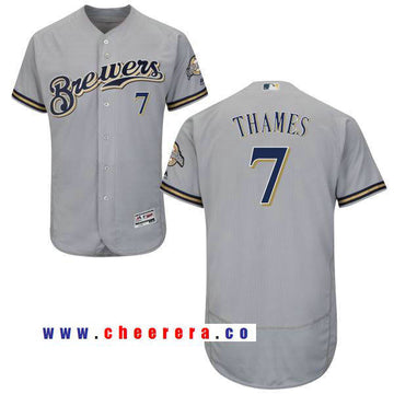 Eric Thames Milwaukee Brewers gray Road jersey