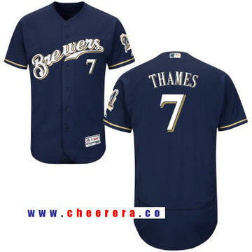 Eric Thames Milwaukee Brewers navy jersey