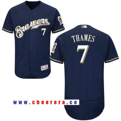 Eric Thames Milwaukee Brewers navy jersey