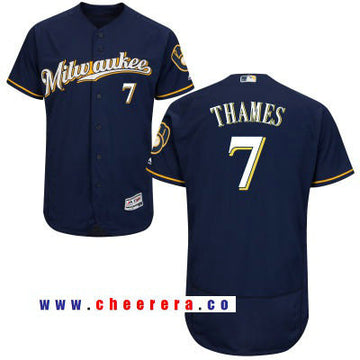 Eric Thames Milwaukee Brewers navy jersey