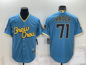 Josh Hader Milwaukee Brewers blue City Connect jersey