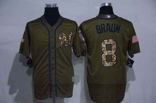 Ryan Braun Milwaukee Brewers green Salute To Service jersey