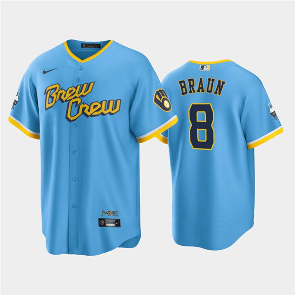 Ryan Braun Milwaukee Brewers blue City Connect jersey