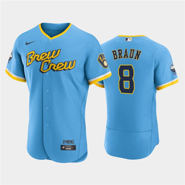 Ryan Braun Milwaukee Brewers blue City Connect jersey