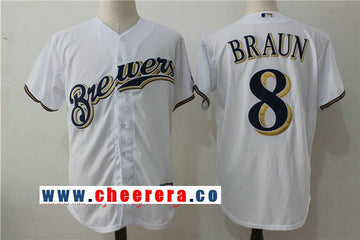 Ryan Braun Milwaukee Brewers white Home jersey