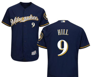 Aaron Hill Milwaukee Brewers navy jersey