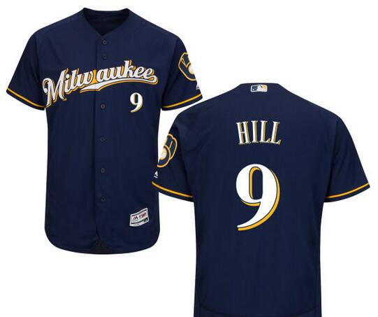 Aaron Hill Milwaukee Brewers navy jersey