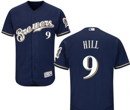 Aaron Hill Milwaukee Brewers navy jersey