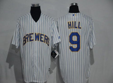 Aaron Hill Milwaukee Brewers white jersey