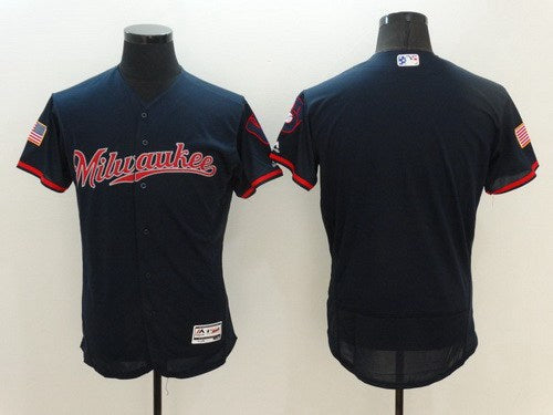 Custom Milwaukee Brewers navy Fashion jersey