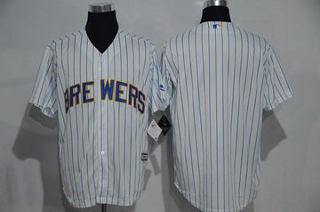 Custom Milwaukee Brewers white jersey