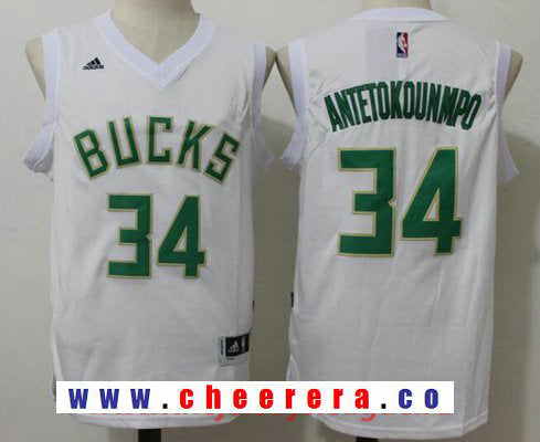 Giannis Antetokounmpo All Milwaukee Bucks white jersey