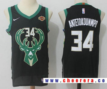 Giannis Antetokounmpo Milwaukee Bucks black jersey