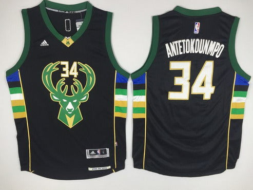 Giannis Antetokounmpo Revolution Milwaukee Bucks black jersey