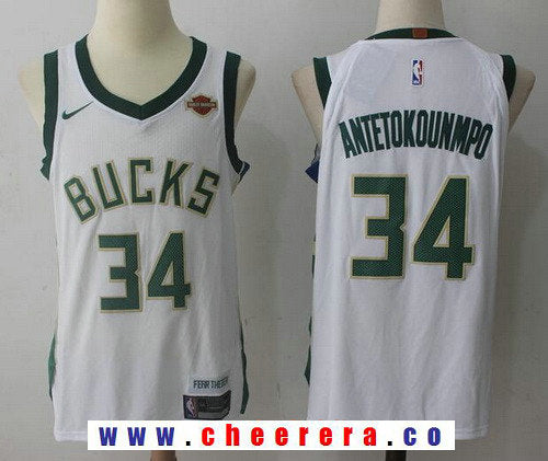 Giannis Antetokounmpo Milwaukee Bucks white jersey