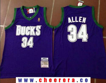 Ray Allen Milwaukee Bucks purple Throwback jersey