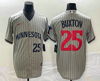 Byron Buxton Number Minnesota Twins grey Home jersey