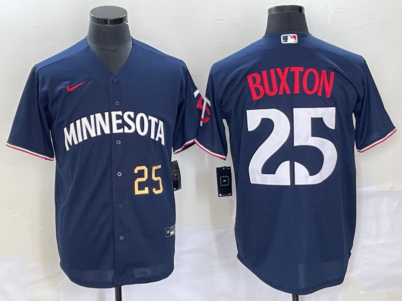 Byron Buxton Number Minnesota Twins navy jersey