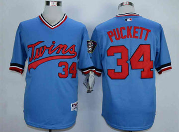 Kirby Puckett Minnesota Twins blue Cooperstown jersey