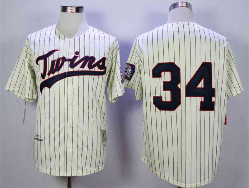 Kirby Puckett Minnesota Twins cream Throwback jersey